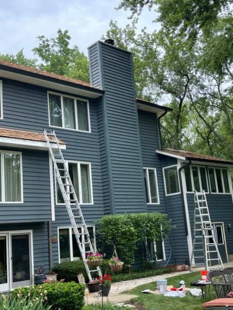 Black Gutters by GutterForge on a residential home in Beloit WI